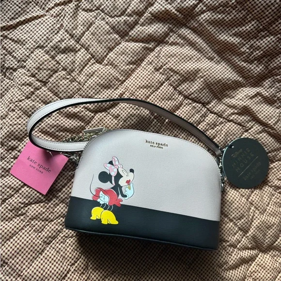Kate Spade Minnie Mouse Crossbody Bag - Black and Tan - Picture 1 of 3